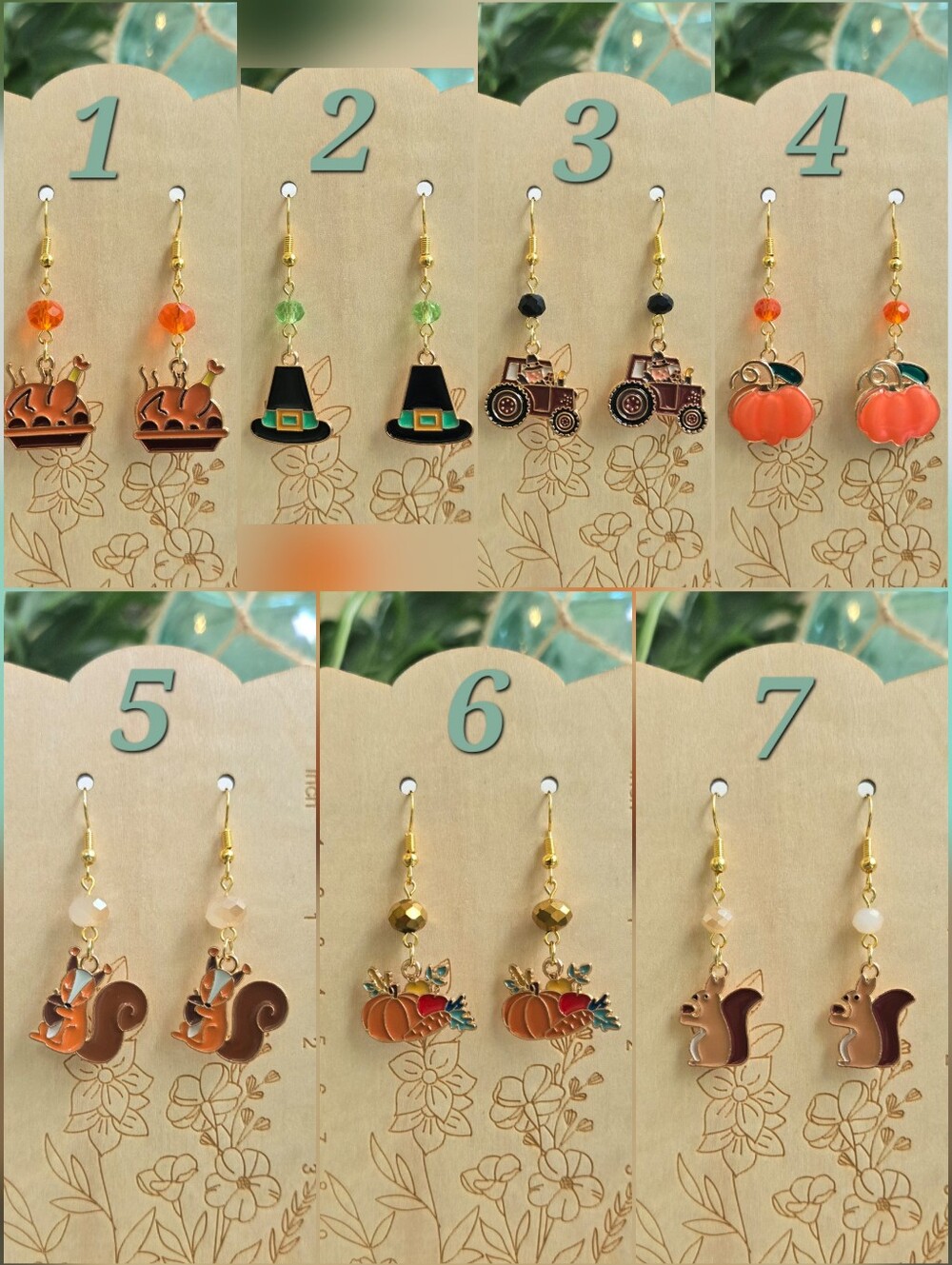 Autumn Themed Dangle Earrings - Pick One